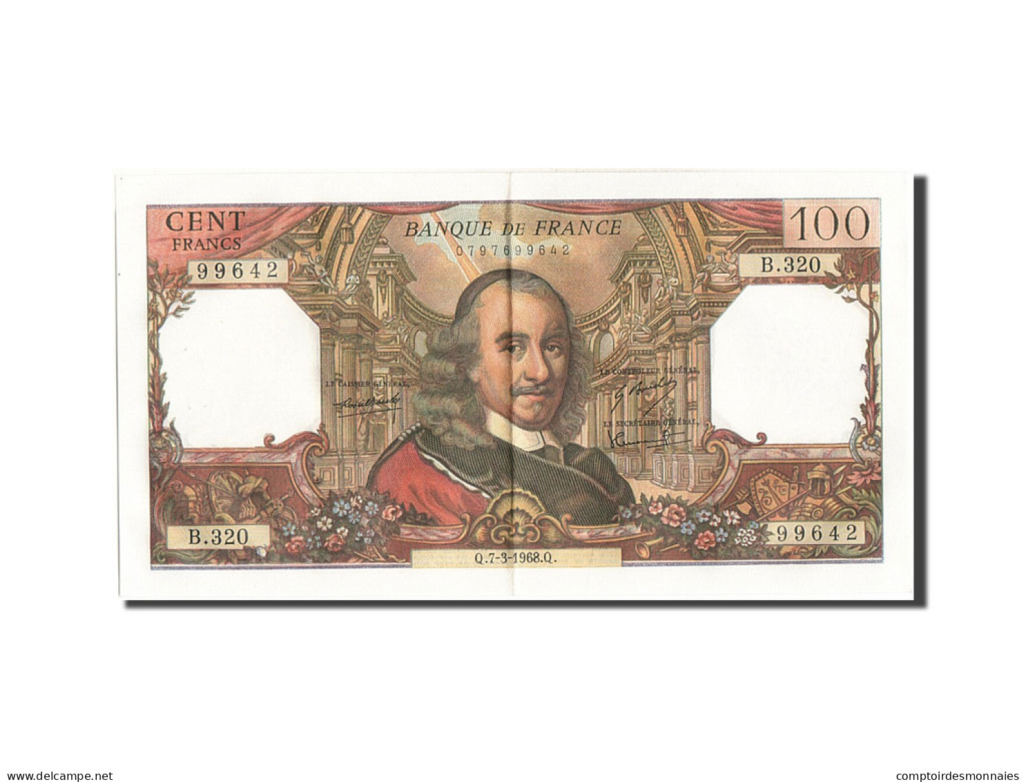 Billet, France, 100 Francs, 100 F 1964-1979 ''Corneille'', 1968, 1968-03-07 - 100 F 1964-1979 ''Corneille''