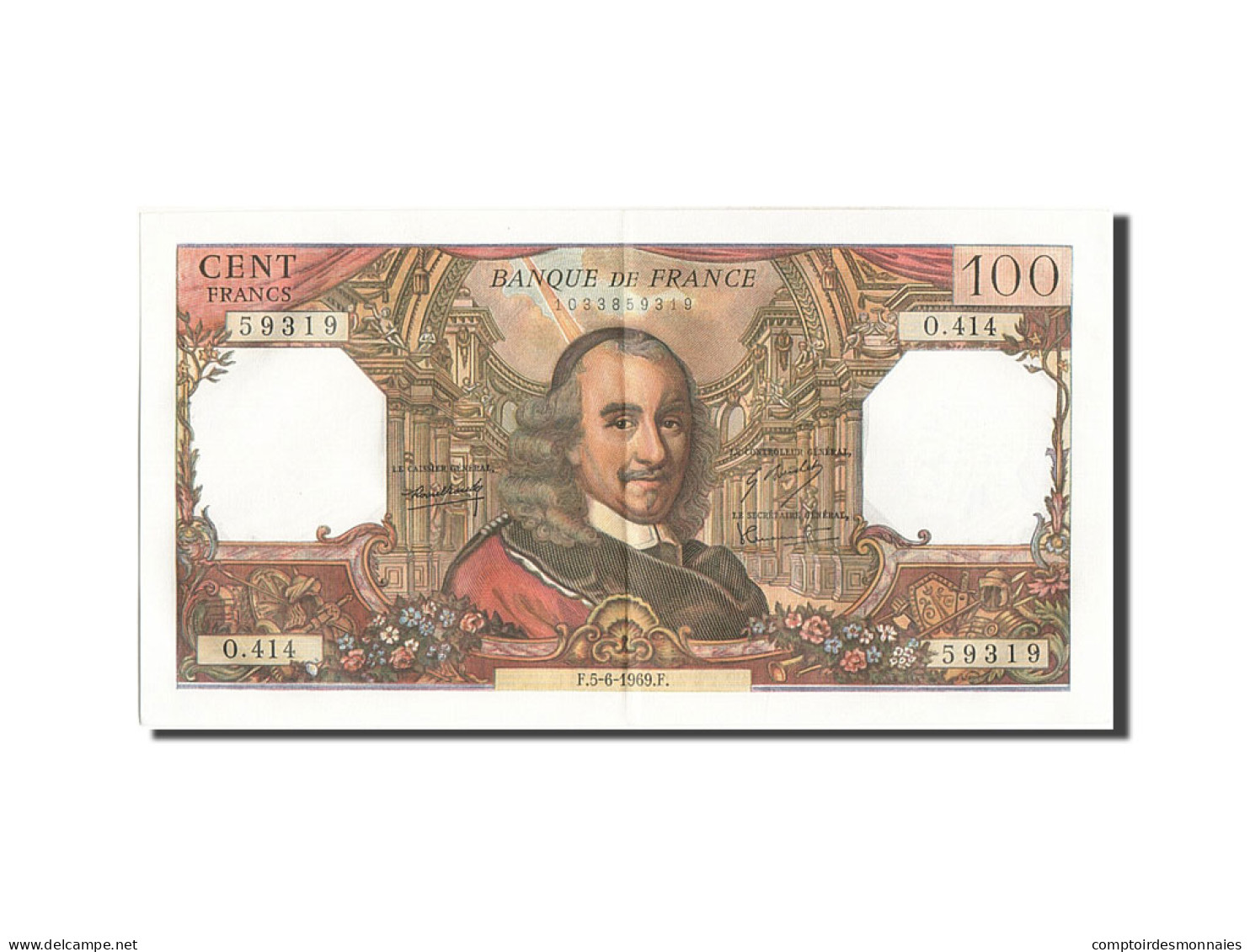 Billet, France, 100 Francs, 100 F 1964-1979 ''Corneille'', 1969, 1969-06-05 - 100 F 1964-1979 ''Corneille''