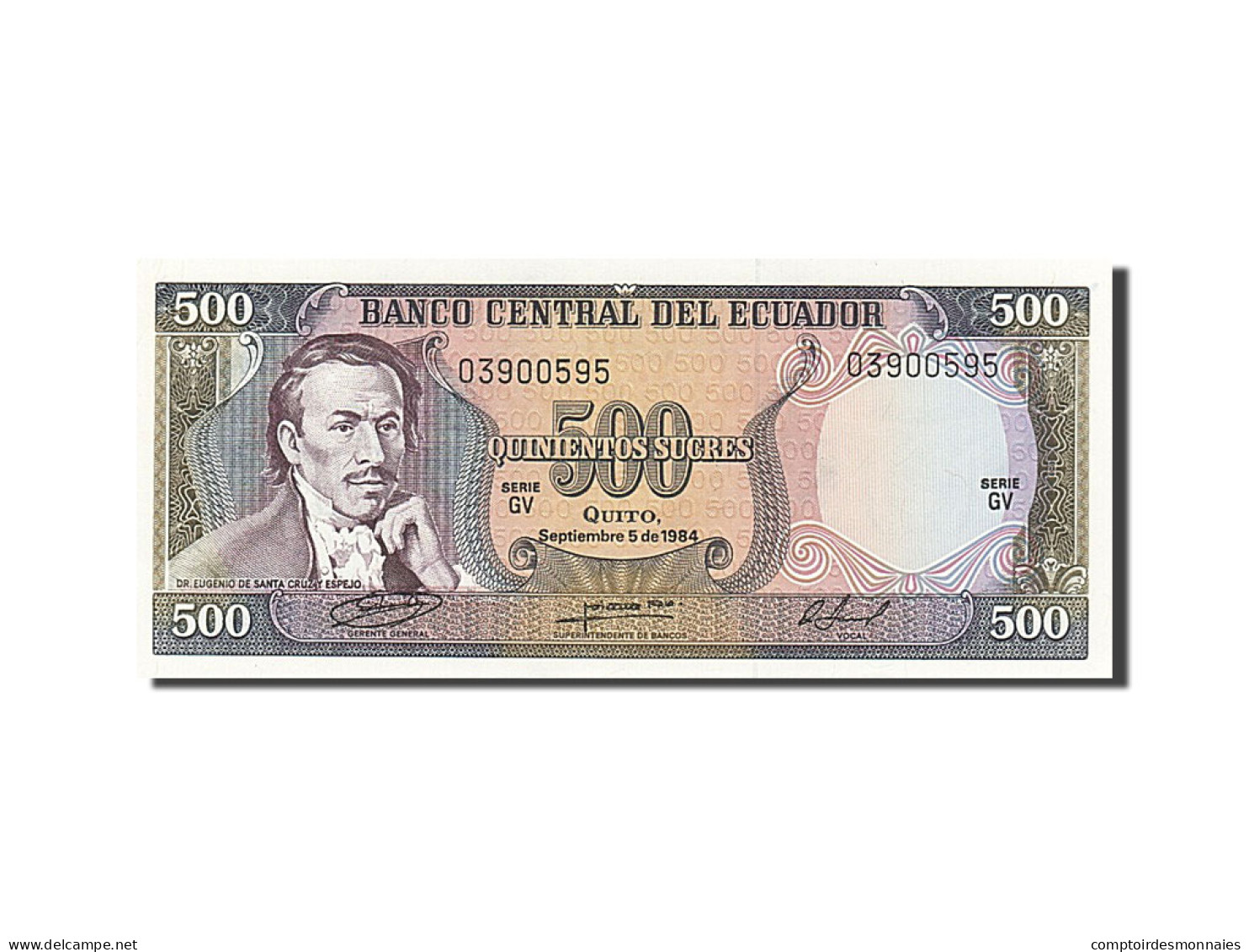Billet, Équateur, 500 Sucres, 1984, 1984-09-05, NEUF - Equateur