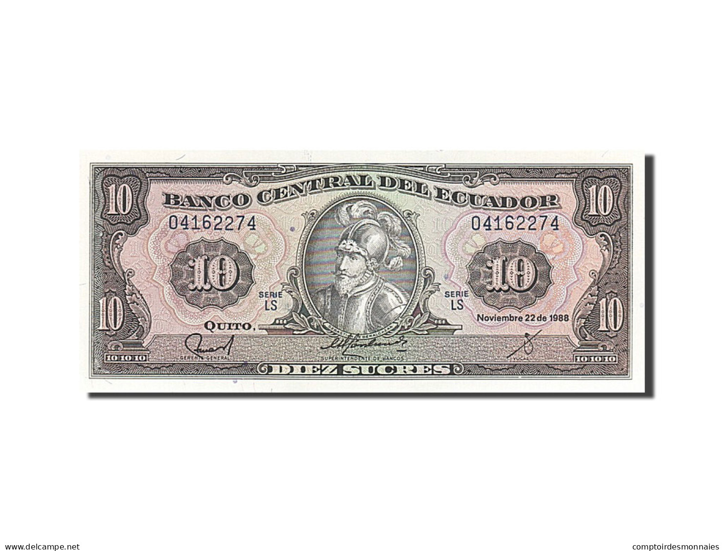 Billet, Équateur, 10 Sucres, 1988, 1988-11-22, NEUF - Equateur