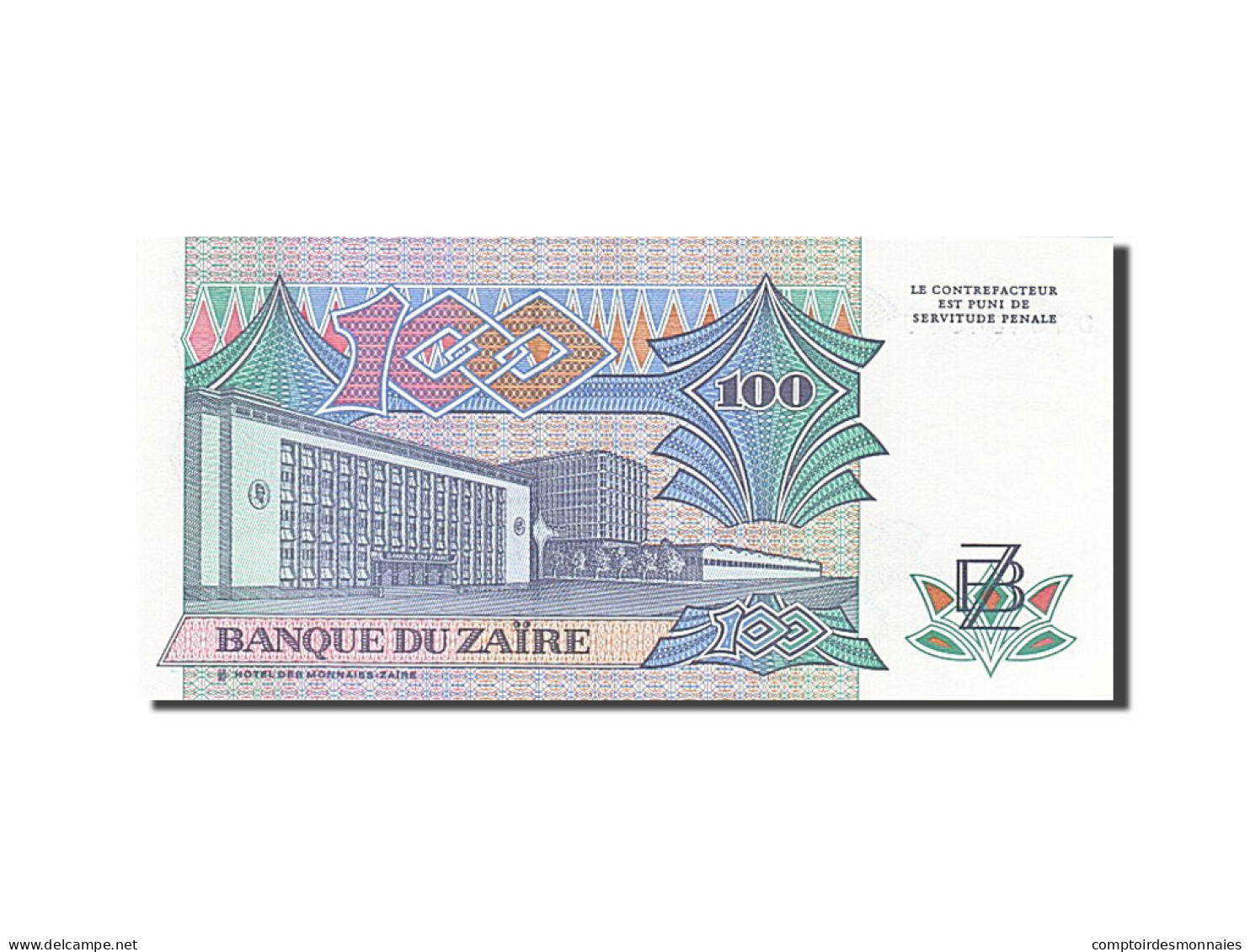 Billet, Zaïre, 100 Zaïres, 1988, 1988-10-14, NEUF - Zaïre