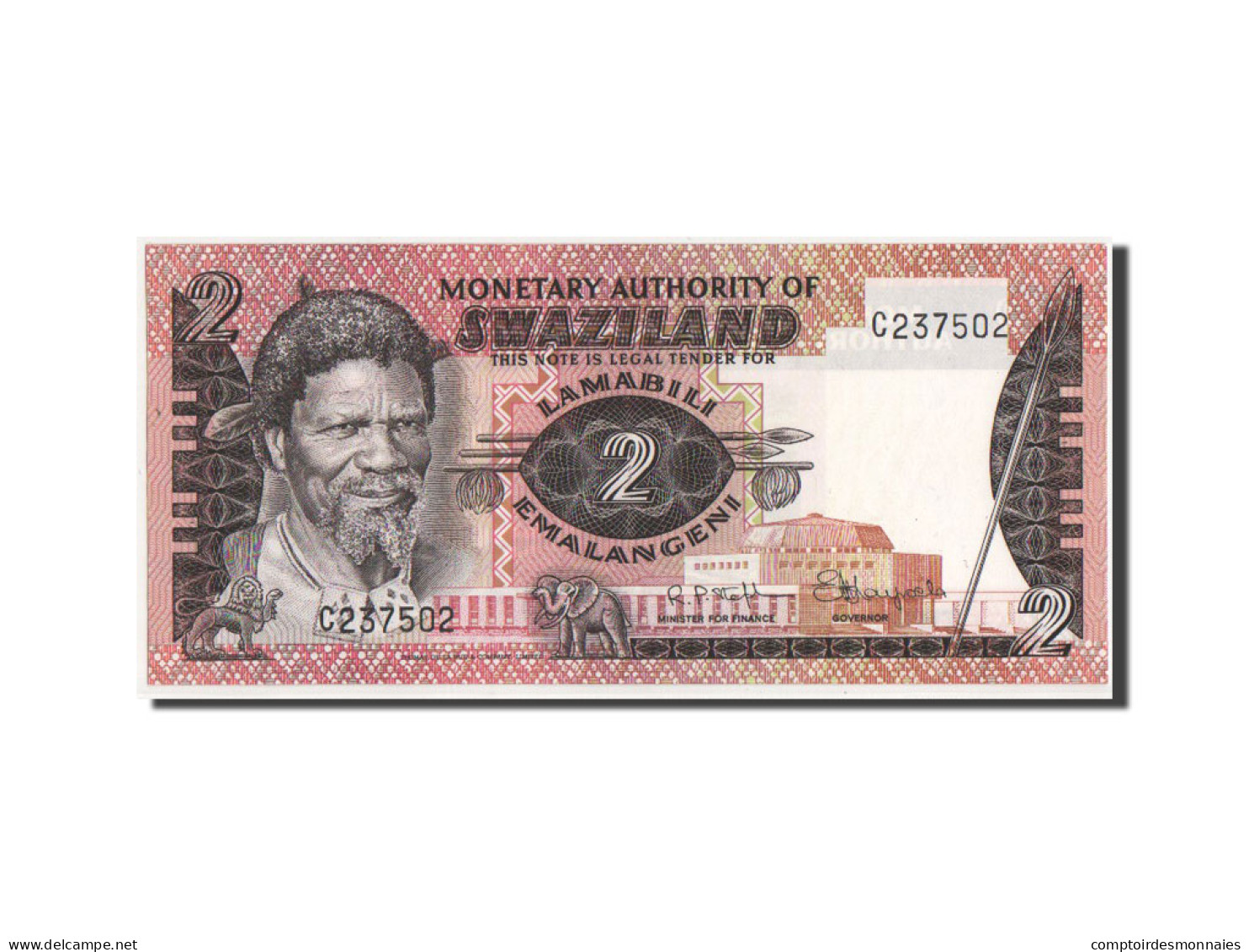 Billet, Swaziland, 2 Emalangeni, SPL+ - Swasiland