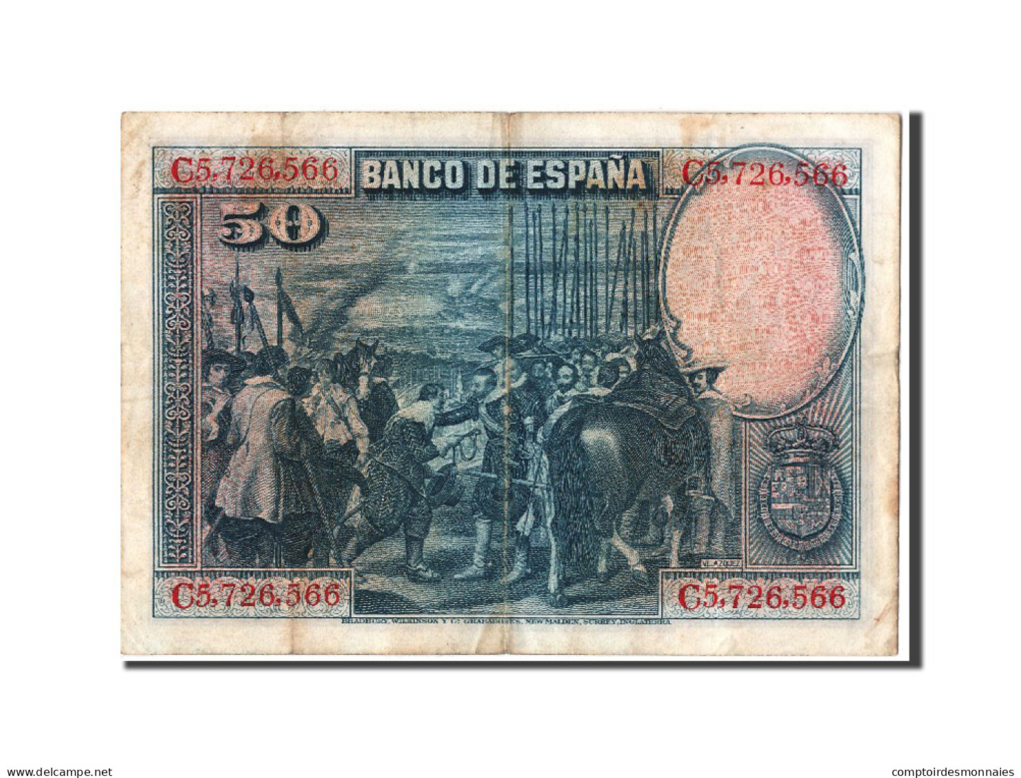 Billet, Espagne, 50 Pesetas, 1928, 1928-08-15, TTB - 50 Peseten