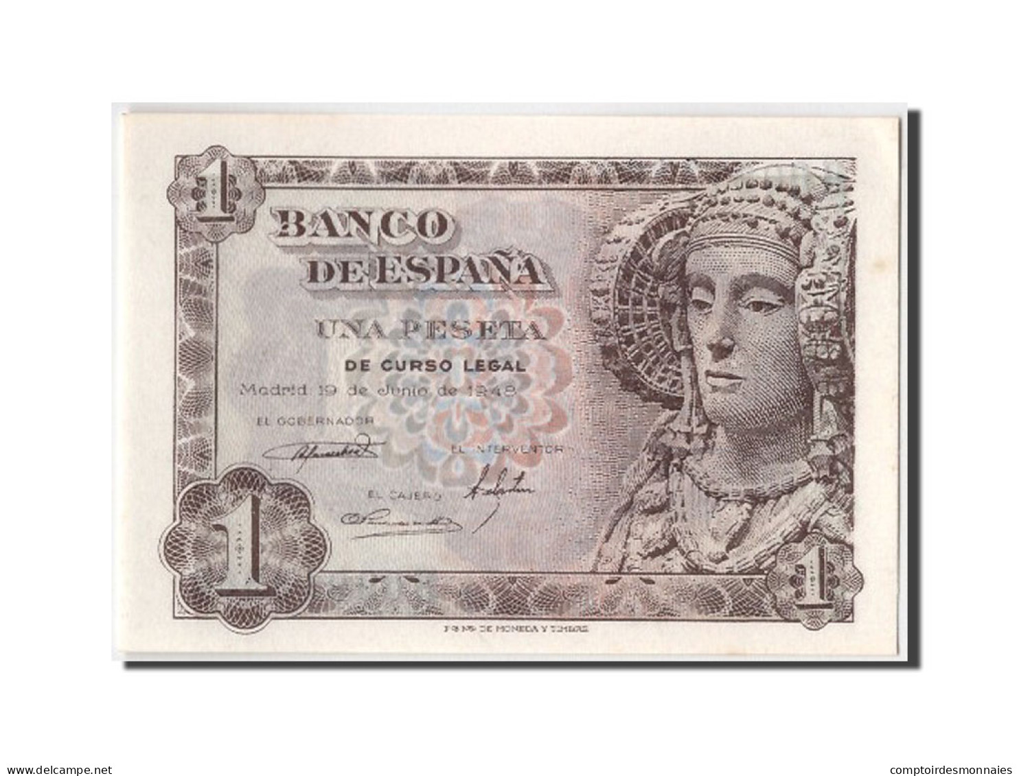 Billet, Espagne, 1 Peseta, 1948, 1948-06-19, NEUF - 1-2 Peseten