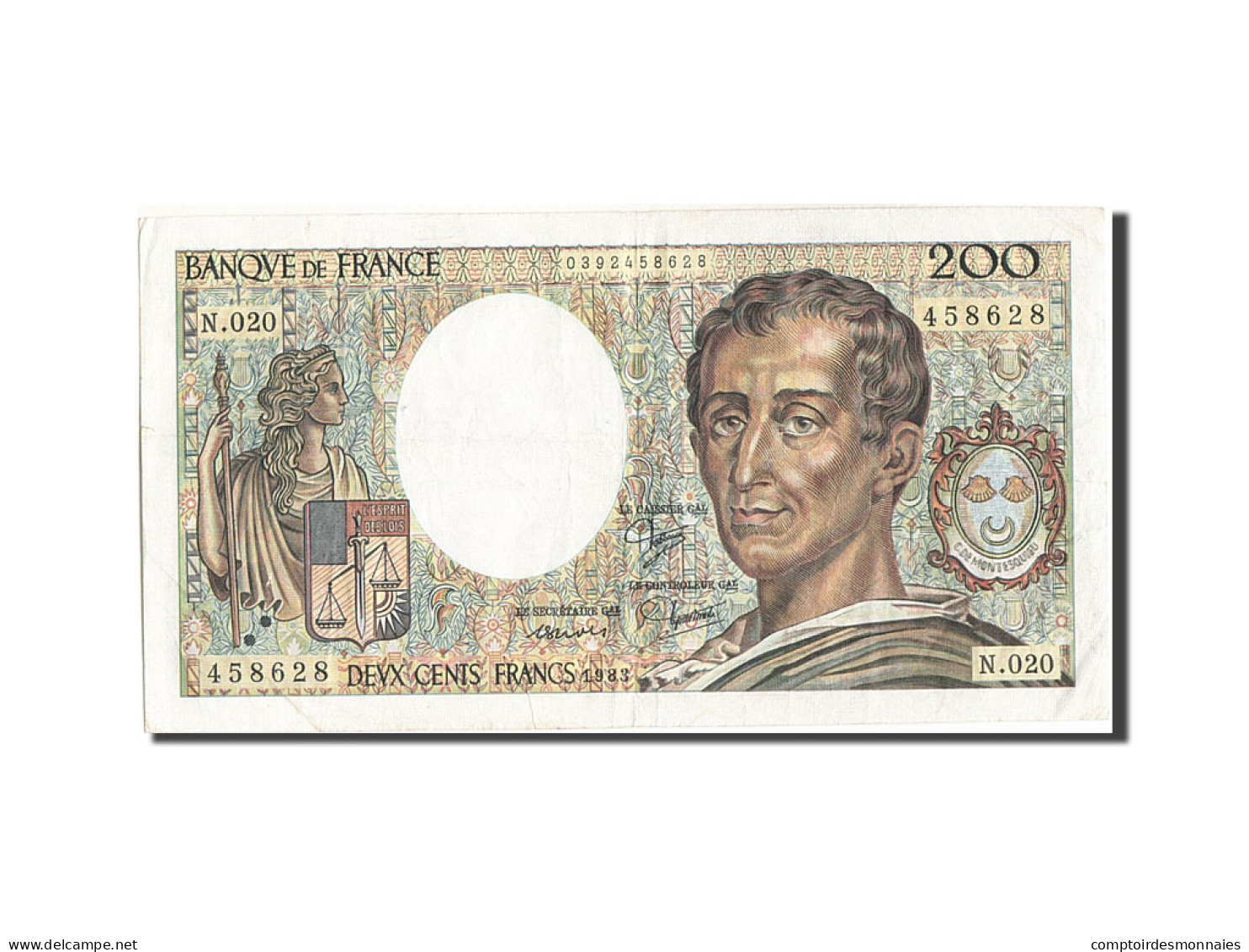 Billet, France, 200 Francs, 200 F 1981-1994 ''Montesquieu'', 1983, TB+ - 200 F 1981-1994 ''Montesquieu''