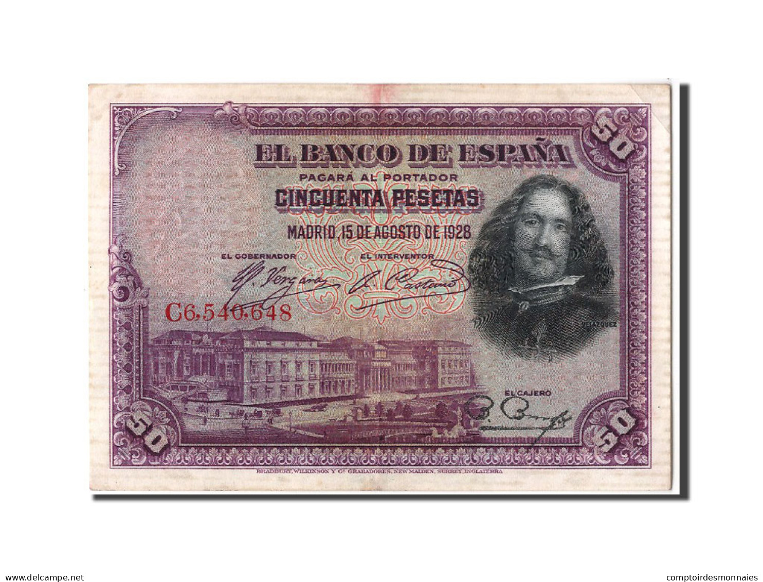 Billet, Espagne, 50 Pesetas, 1928, 1928-08-15, TTB+ - 50 Peseten