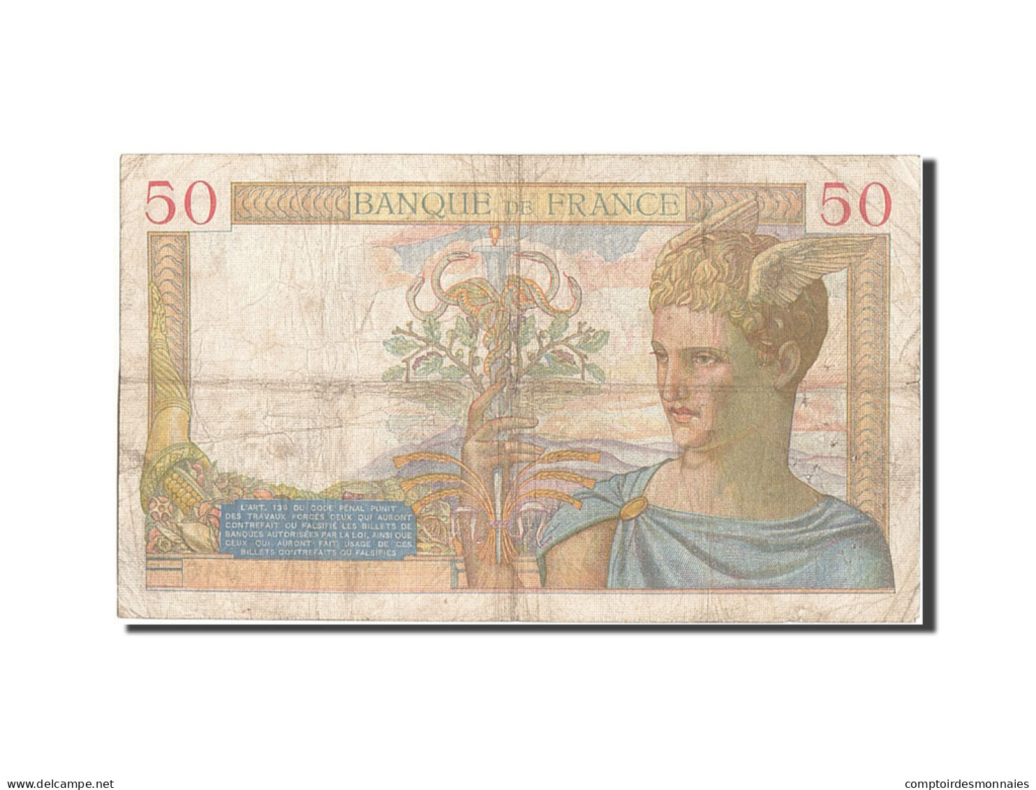 Billet, France, 50 Francs, 50 F 1934-1940 ''Cérès'', 1937, 1937-03-25, TB - 50 F 1934-1940 ''Cérès''