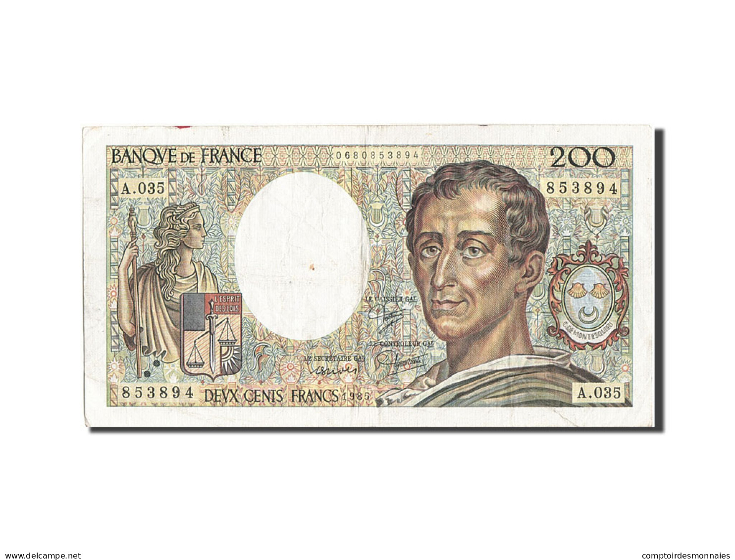 Billet, France, 200 Francs, 200 F 1981-1994 ''Montesquieu'', 1985, TB+ - 200 F 1981-1994 ''Montesquieu''