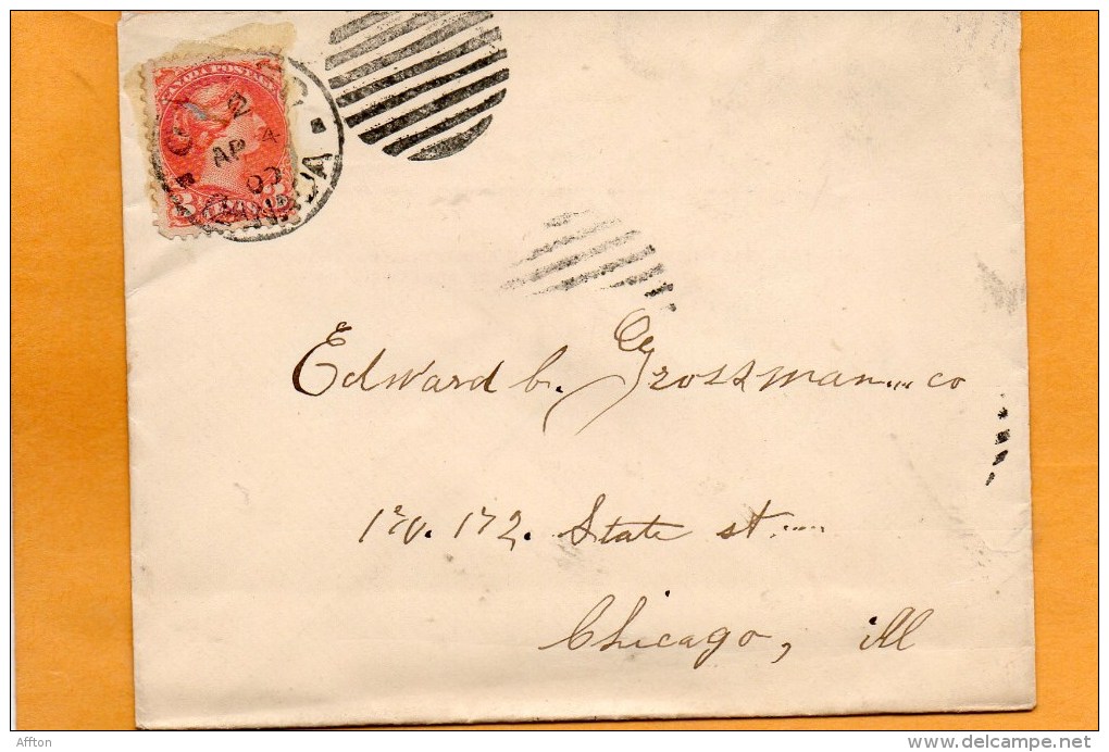 Canada Old Cover Mailed To USA - Lettres & Documents