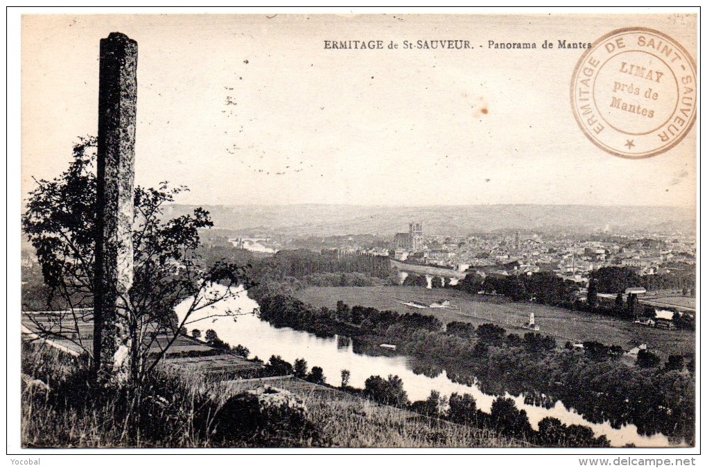 CP, 78, LIMAY, ERMITAGE De ST-SAUVEUR, Panorama De Mantes, Voyagé En 1927 - Limay