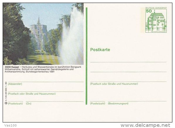 KASSEL CASTLE, PC STATIONERY, ENTIER POSTAL, 1981, GERMANY - Geïllustreerde Postkaarten - Gebruikt