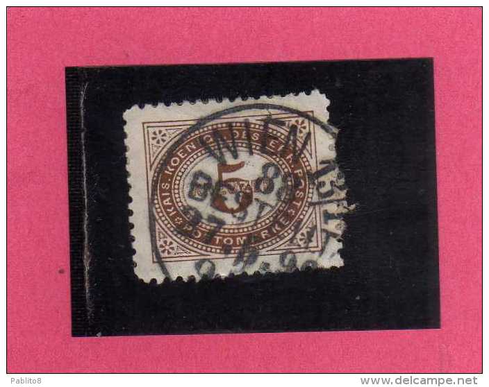 AUSTRIA - ÖSTERREICH 1899 1900 DUE NUMERAL SEGNATASSE CIFRA EMPEROR  IMPERO HELLER 5 H USED USATO - Portomarken