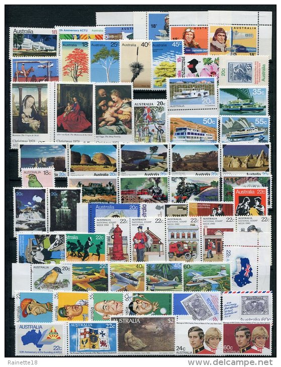 Australie      Collection De Timbres **  Entre 1957 Et 1989  Plus De 950 € De Cote (10 Scans) - Collections (sans Albums)