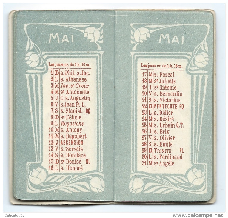 Petit almanach 1904 de porte-monnaie - publicité "Hôtel du Lion d'Or"  J. Désigaud à l'Arbresles (Rhône) près de LYON