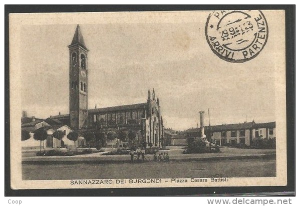 PAVIA - SANNAZZARO DEI BURGONDI - PIAZZA CESARE BATTISTI - Pavia