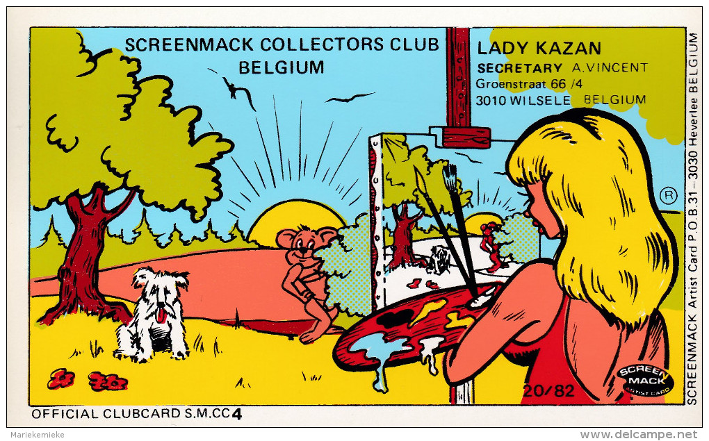 QSL COLLECTOR CARD SCREENMACK CLUBCARD SMCC # 4 " LADY KAZAN "  HEVERLEE - BELGIUM - Autres & Non Classés