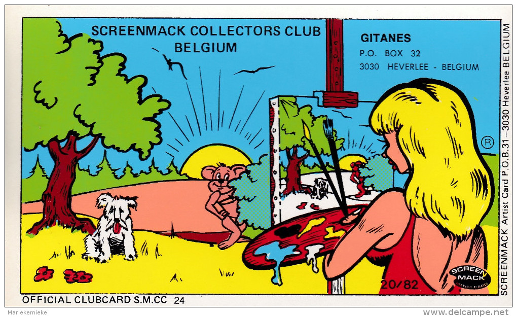 QSL COLLECTOR CARD SCREENMACK CLUBCARD SMCC # 24 " GITANES "  HEVERLEE - BELGIUM - Autres & Non Classés