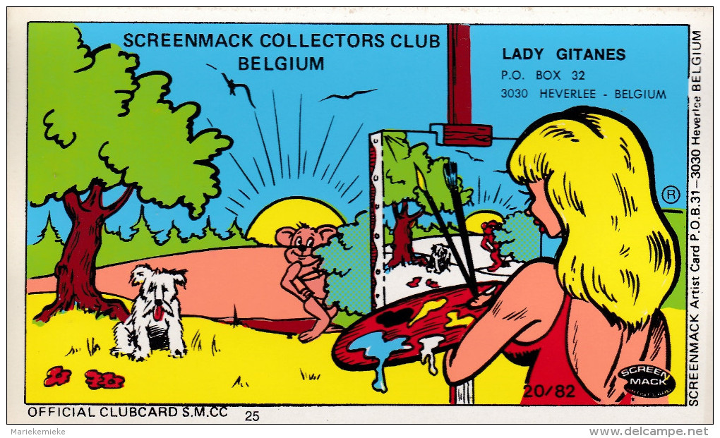 QSL COLLECTOR CARD SCREENMACK CLUBCARD SMCC # 25 " LADY GITANES "  HEVERLEE - BELGIUM - Autres & Non Classés