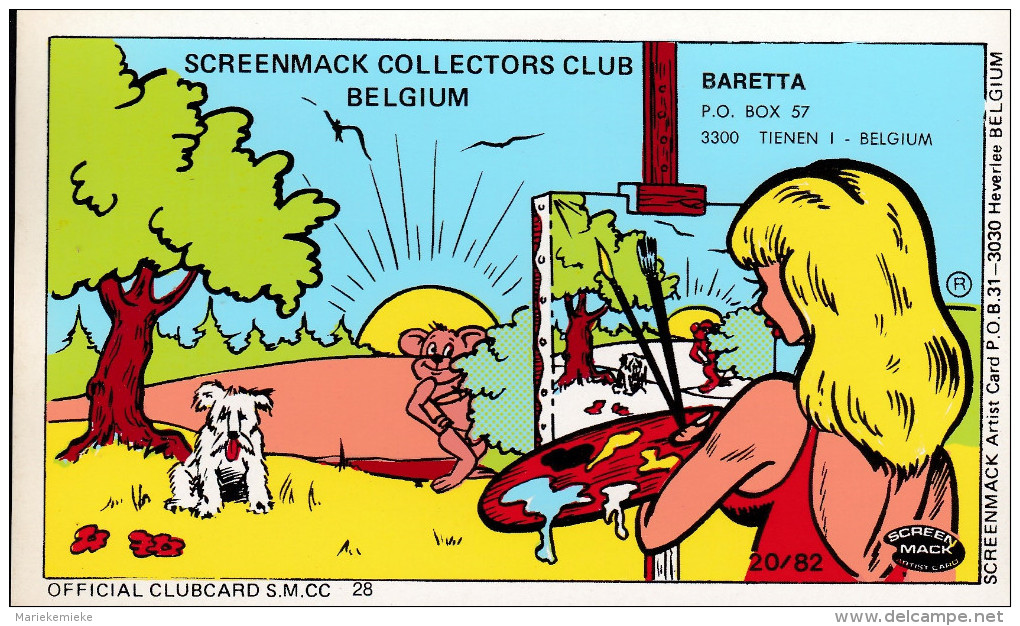 QSL COLLECTOR CARD SCREENMACK CLUBCARD SMCC # 28 " BARETTA "  TIENEN - BELGIUM - Autres & Non Classés