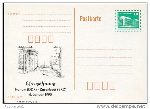 DDR P89-1b-90 C1-b Postkarte Privater Zudruck DV 3-90 GRENZÖFFNUNG Hanum 1990 - Cartes Postales Privées - Neuves