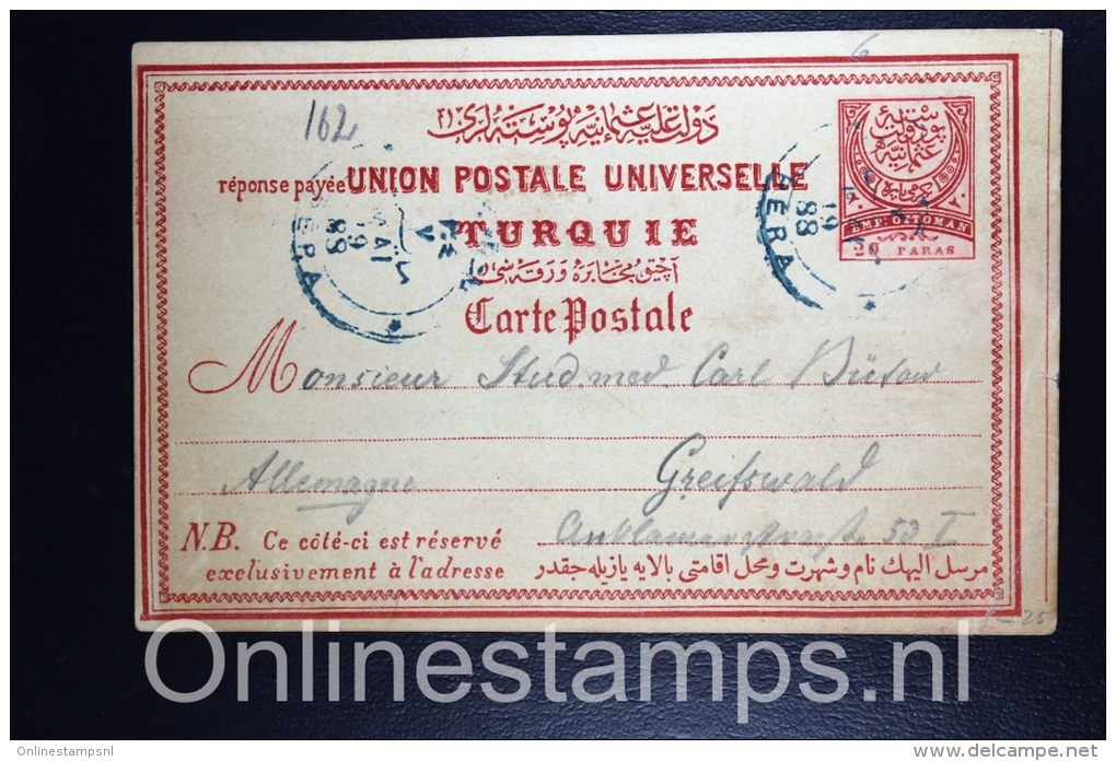 Postes Ottomanes: Carte Postale 1884 Isfl. AN 19 ? - Cartas & Documentos