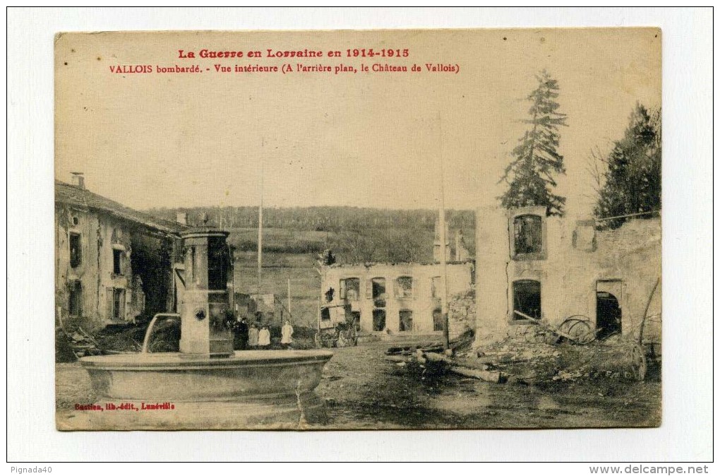 CP , MILITARIA , GUERRE 1914-1918 , VALLOIS Bombardé - Weltkrieg 1914-18