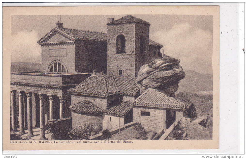 CARD REPUBBLICA DI SAN MARINO  CATTEDRALE  E MASSO DOVE E' IL LETTO DEL SANTO  -FP-N-2-0882-20748 - San Marino