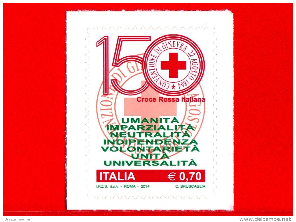 Nuovo - ITALIA - 2014 - Croce Rossa Italiana, Nel 150° Anniversario Dell´istituzione  - 0.70 Logo - 2011-20:  Nuovi