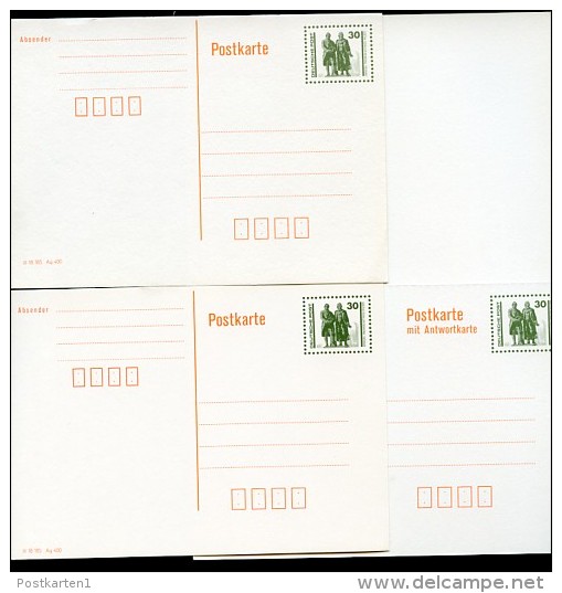 DDR P107-08 3 Postkarten GOETHE SCHILLER ** Komplett 1990  Kat. 11,00 € - Postkarten - Ungebraucht