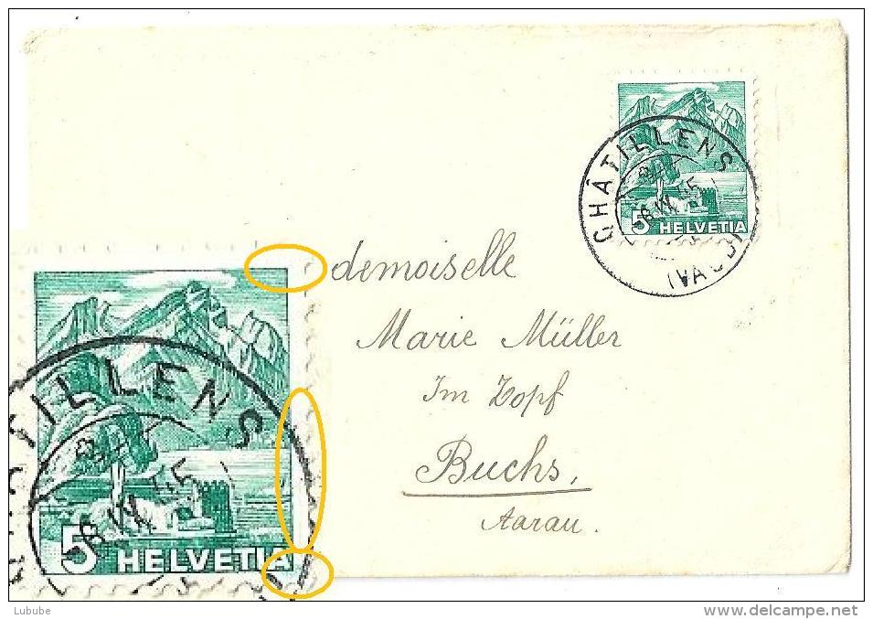 Brieflein  Châtillens (Vaud) - Buchs  (Markenabart)              1945 - Cartas & Documentos