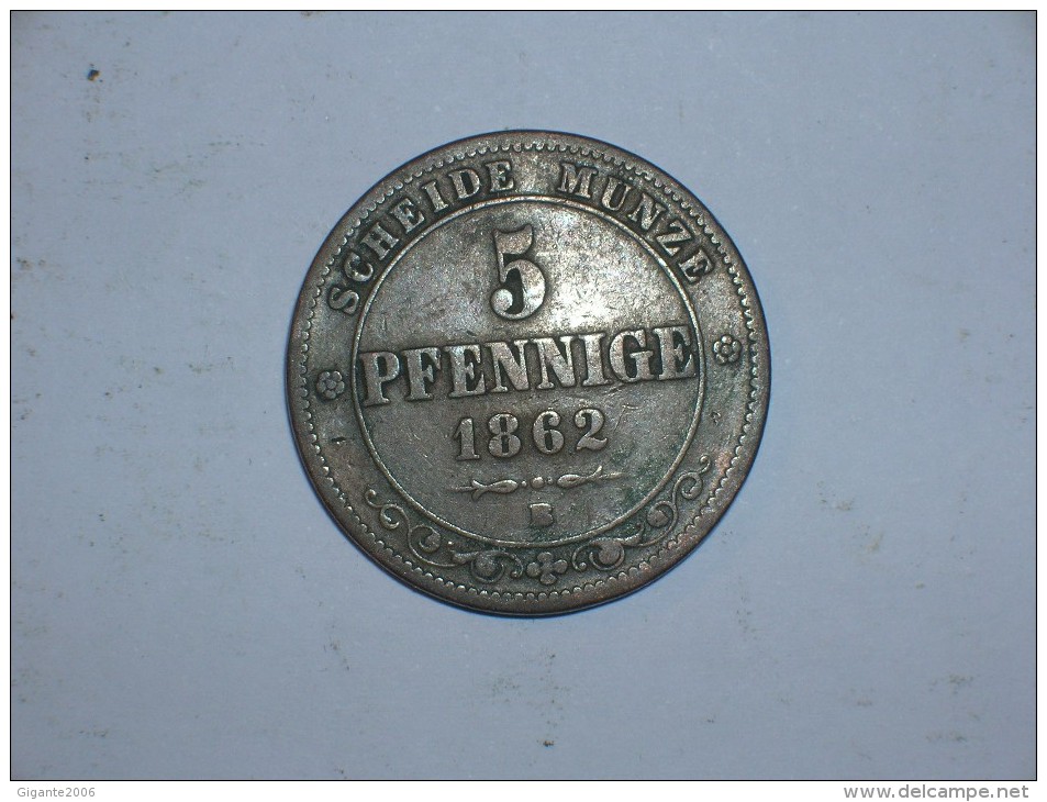 Sajonia 5 Pfennig 1862 (799) - Petites Monnaies & Autres Subdivisions