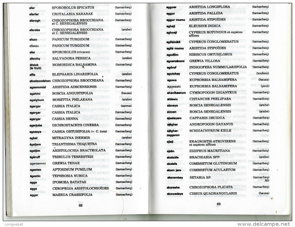 AGRICULTURE : Lexique Des Plantes Du NIGER - Noms Scientifiques-Noms Vernaculaires -Par B. Peyre De Fabregues - - Dictionaries