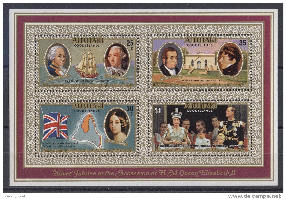 Aitutaki - 1977 Queen Elizabeth II Block MNH__(TH-13797) - Aitutaki