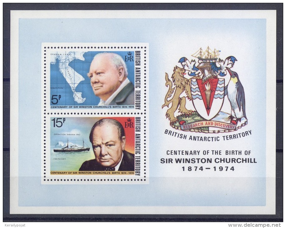 British Antarctic Territory - 1974 Churchill Block MNH__(TH-14054) - Unused Stamps
