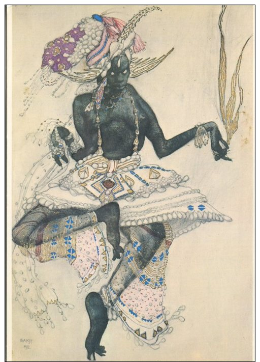 Spadem Postcard, Leon Bakst, Danseuse Noire, Projet De Costume Pour Le Dieu Bleu - Peintures & Tableaux