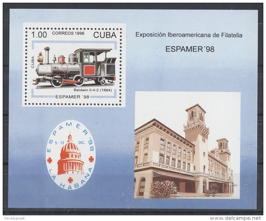 Cuba - 1996 Steam Locomotives Block MNH__(TH-7497) - Hojas Y Bloques