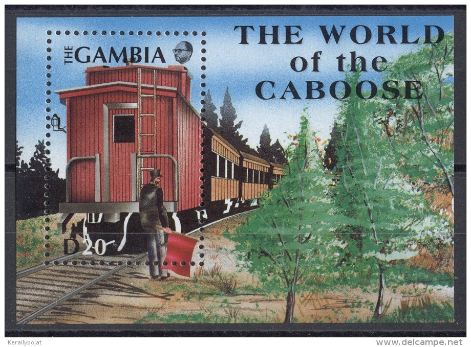 Gambia - 1991 Freight Train Block (1) MNH__(TH-11245) - Gambia (1965-...)