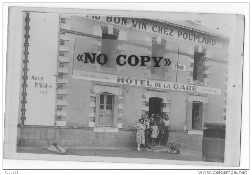 MAUVES - SUR - LOIRE     -   HÔTEL DE LA GARE ( Au Bon Vin Chez POUPLARD ) Carte Photo - Mauves-sur-Loire