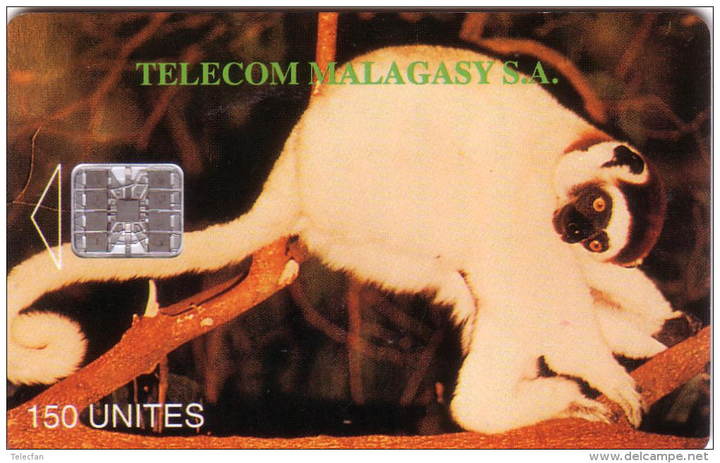 MADAGASCAR SINGES MONKEY 150U VERSO TELECARTES EN VENTE UT N° ROUGES - Madagaskar