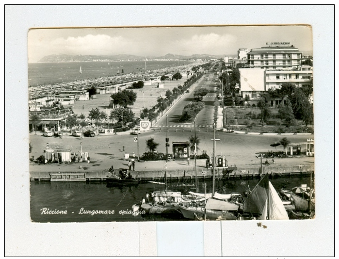 RICCIONE,lungomare,spiaggia-1961-Benzina BP-Pescherecci.!!!!!!!!!!!! - Rimini