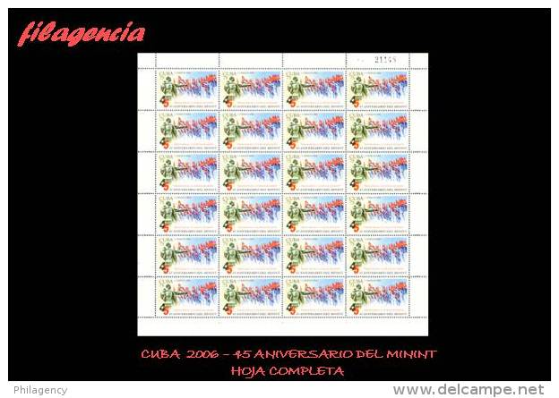 CUBA. PLIEGOS. 2006-13 45 ANIVERSARIO DEL MINISTERIO DEL INTERIOR - Blocs-feuillets