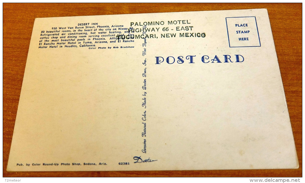 Phoenix AZ Motel Inn Pool Girl Seminude Guys 1950s Cars Scenic Roadside Postcard - Phoenix