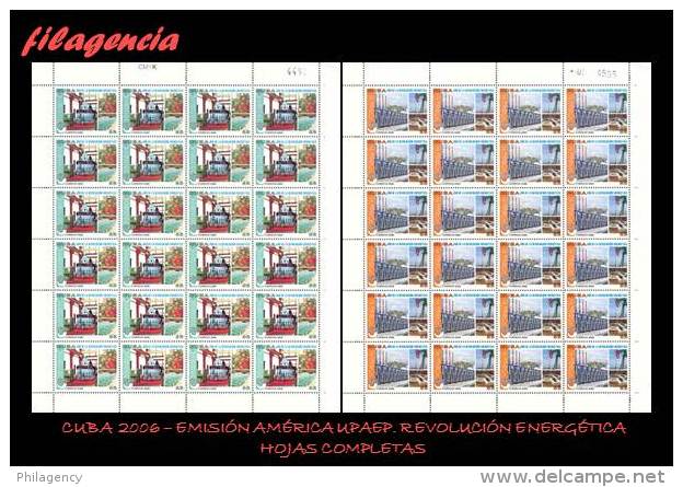 CUBA. PLIEGOS. 2006-27 EMISIÓN AMÉRICA UPAEP. FUENTES DE ENERGÍA RENOVABLES - Blocs-feuillets