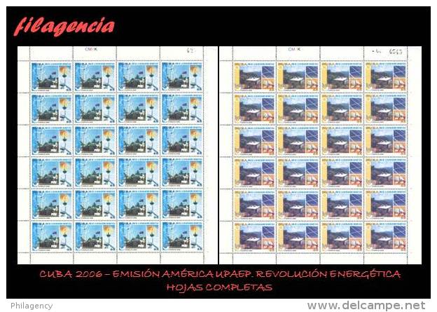 CUBA. PLIEGOS. 2006-27 EMISIÓN AMÉRICA UPAEP. FUENTES DE ENERGÍA RENOVABLES - Blocs-feuillets