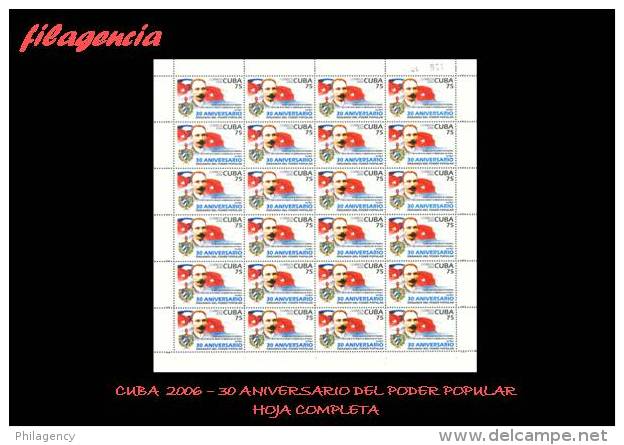 CUBA. PLIEGOS. 2006-34 XXX ANIVERSARIO DE LOS ÓRGANOS DEL PODER POPULAR - Hojas Y Bloques