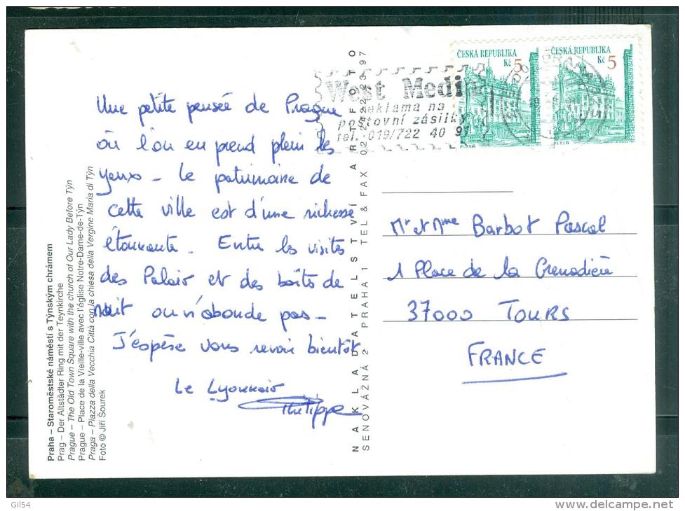 Affranchissement En 1998 Au Dos D'une Carte Postale Pour La France -  Au5806 - Lettres & Documents