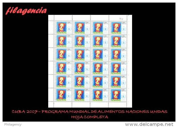 CUBA. PLIEGOS. 2007-13 CONCURSO DE DIBUJO INFANTIL DEL PROGRAMA MUNDIAL DE ALIMENTACIÓN - Blocks & Sheetlets