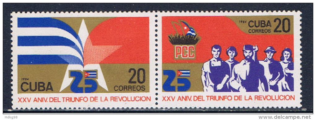 C+ Kuba 1984 Mi 2817-18 Mnh Revolution - Ongebruikt