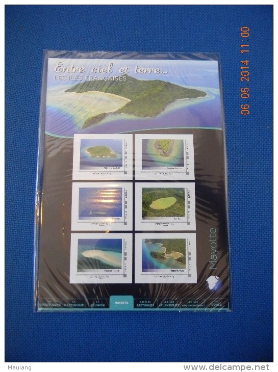 Collector 2013 Entre Ciel Et Terre ... MAYOTTE - Feuillet De 6 Timbres Autocollants Lettre Verte 20g - Collectors