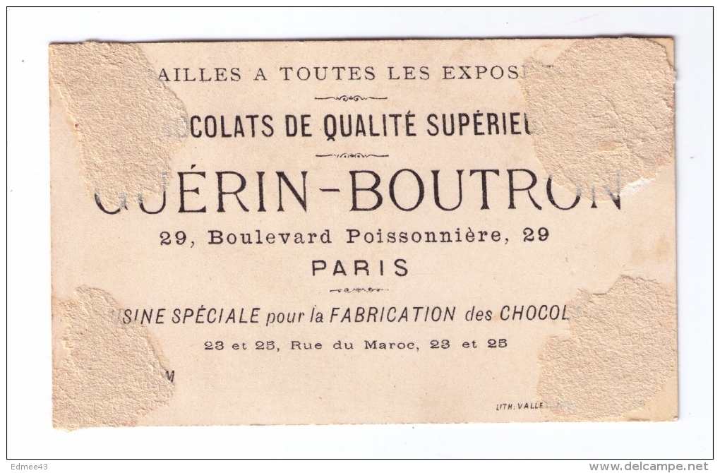 Rare Chromo Chocolat Guérin-Boutron, Fin XIXe Siècle, Fond Doré, Vallet & Minot, Paris, Dentiste, Arracheur De Dents - Guerin Boutron